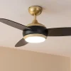 Imagen 6 Ventilador de techo de 42" con luz LED y motor de cobre de 65 W. Diseño reversible GoldBlack, 3 velocidades, temporizador y mando a distancia para máximo confort.