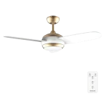 Ventilador de techo EnergySilence Aero 4265 GoldWhite con luz LED y aspas blancas