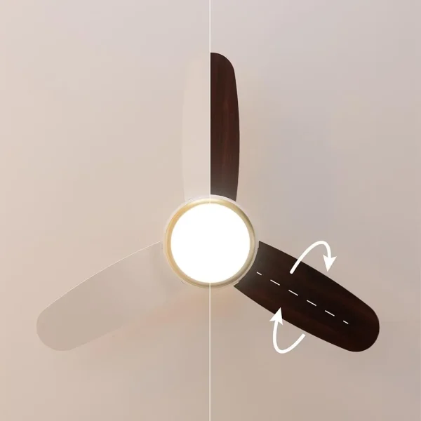 Imagen 5 Ventilador de techo de 42 pulgadas con luz LED y diseño blanco y dorado. Motor de 65 W, 3 velocidades, mando a distancia y temporizador programable integrado.