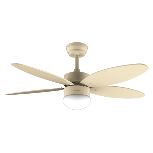 Imagen 2 Ventilador de techo silencioso de 42 pulgadas con motor DC de 40 W y luz LED. Incluye 5 aspas reversibles, mando a distancia y temporizador programable.