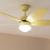 Imagen 6 Ventilador de techo silencioso de 42 pulgadas con motor DC de 40 W y luz LED. Incluye 5 aspas reversibles, mando a distancia y temporizador programable.