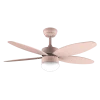 Imagen 2 Ventilador de techo DC de 42" y 40W con luz LED. Silencioso, eficiente, con 6 velocidades, temporizador, mando a distancia y aspas reversibles naranjas.