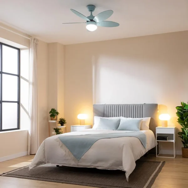 Imagen 4 Ventilador de techo 42” con motor DC, luz LED y mando a distancia. Silencioso, 6 velocidades, temporizador y aspas reversibles con función verano/invierno.