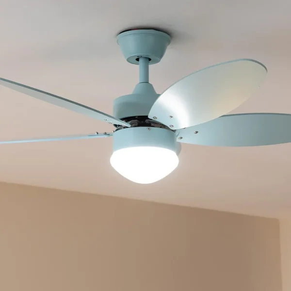 Imagen 6 Ventilador de techo 42” con motor DC, luz LED y mando a distancia. Silencioso, 6 velocidades, temporizador y aspas reversibles con función verano/invierno.