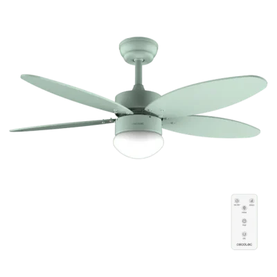 Ventilador de techo verde menta Cecotec EnergySilence Aero 4260 Full Mint con luz LED y motor DC