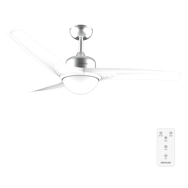 Ventilador de techo EnergySilence Aero 560 IronWhite con luz LED y 3 aspas blancas