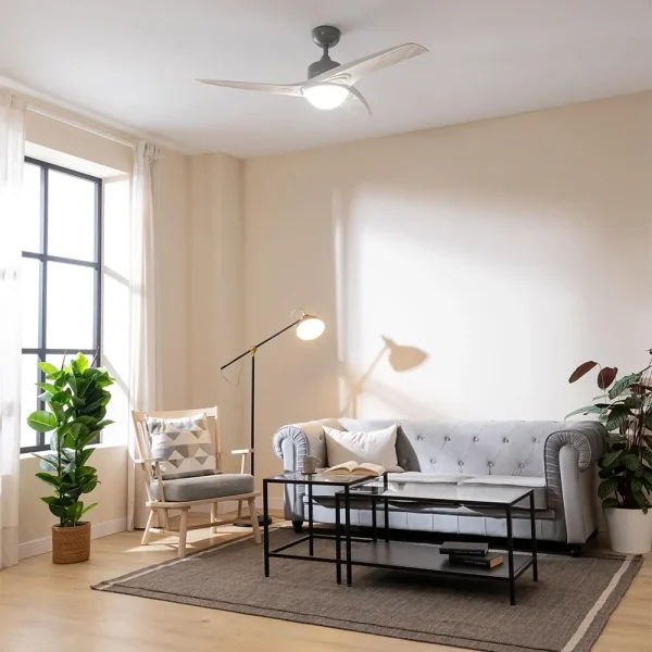Imagen 4 Ventilador de techo EnergySilence Aero 560 IronWhite de 52” con luz LED 18W. Motor de 62W, 3 aspas, mando a distancia y función verano/invierno.