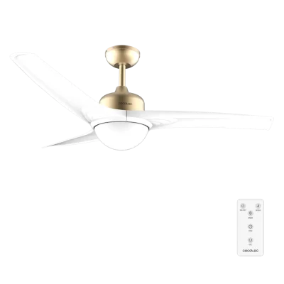 Ventilador de techo EnergySilence Aero 560 GoldWhite con luz LED y aspas blancas