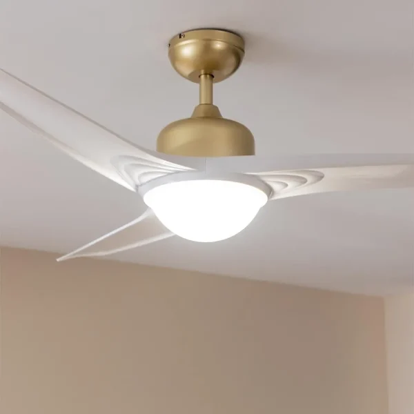 Imagen 6 Ventilador de techo 52” EnergySilence Aero 560 GoldWhite. Luz LED 18W, motor 62W, mando a distancia, temporizador y modo invierno/verano. 3 aspas.