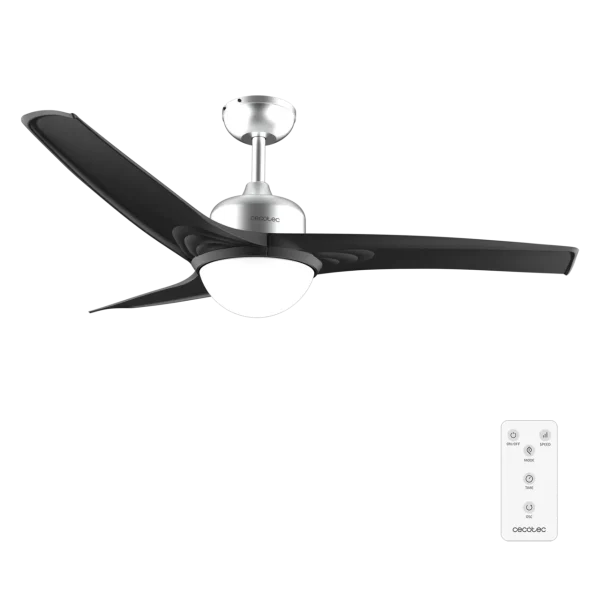 Ventilador de techo Cecotec EnergySilence Aero 560 IronBlack con luz LED y aspas negras