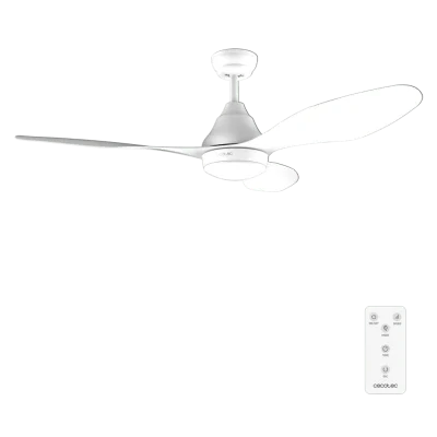 Ventilador de techo Cecotec EnergySilence Aero 5200 White con luz y aspas blancas