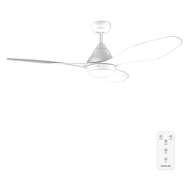 Ventilador de techo Cecotec EnergySilence Aero 5200 White con luz y aspas blancas