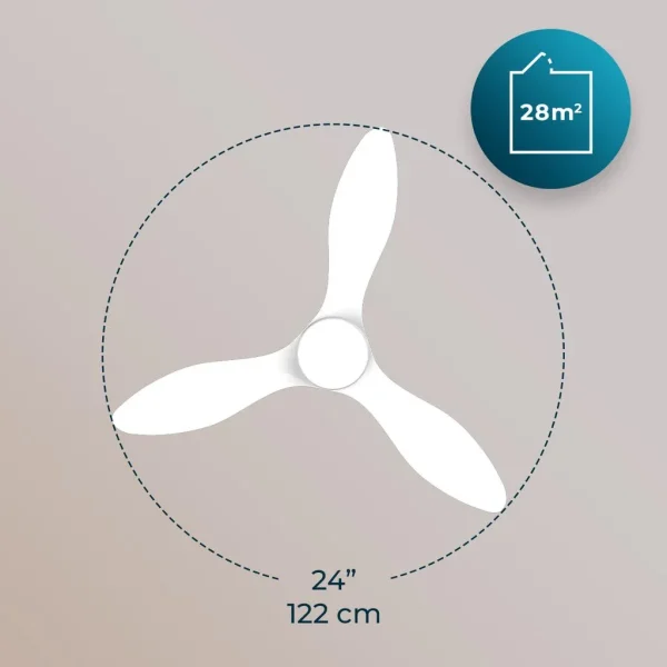 Imagen 4 Ventilador de techo EnergySilence Aero 5200 White de 48” con luz, 60 W de potencia y 4 aspas reversibles. Incluye mando a distancia y función invierno-verano.