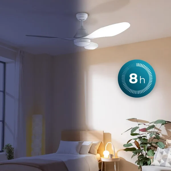 Imagen 7 Ventilador de techo EnergySilence Aero 5200 White de 48” con luz, 60 W de potencia y 4 aspas reversibles. Incluye mando a distancia y función invierno-verano.