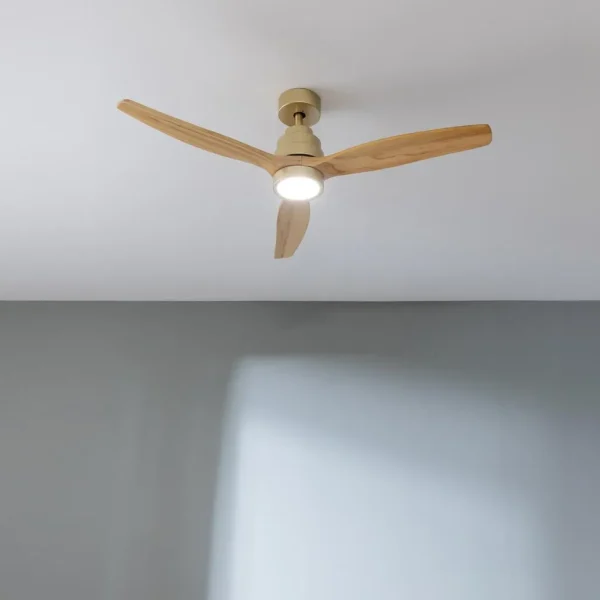 Imagen 3 Ventilador de techo EnergySilence Aero 5295 GoldWhite con motor DC de 35 W. 132 cm, luz LED, mando a distancia, temporizador y función verano/invierno.