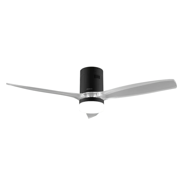 Imagen 2 Ventilador de techo IP44 EnergySilence Aero 5285 con WiFi y aspas BlackTransparent. Motor DC 40W, 132 cm, 6 velocidades y función verano-invierno.