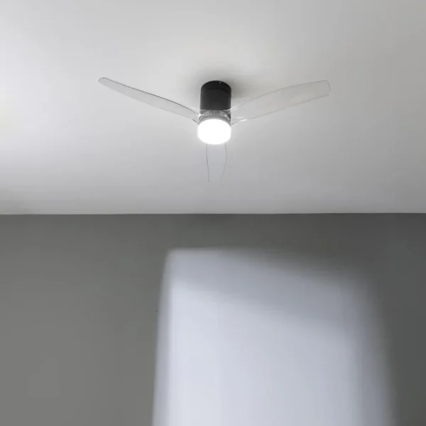 Imagen 3 Ventilador de techo IP44 EnergySilence Aero 5285 con WiFi y aspas BlackTransparent. Motor DC 40W, 132 cm, 6 velocidades y función verano-invierno.