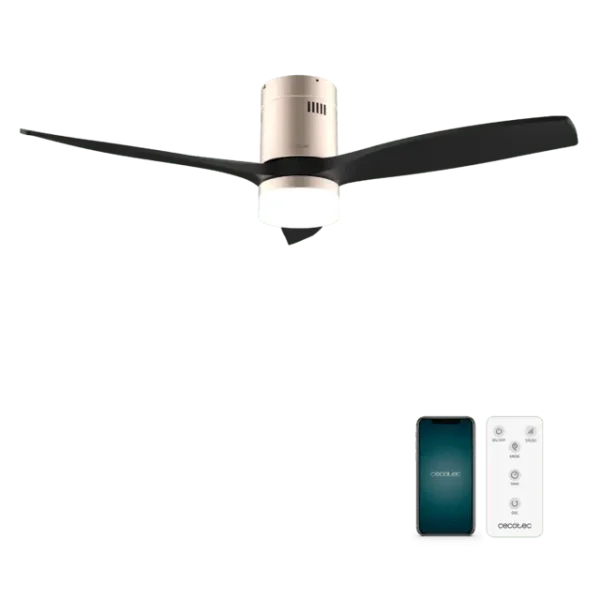 Ventilador de techo exterior EnergySilence Aero 5600 Aqua GoldBlack Connected con luz y WiFi
