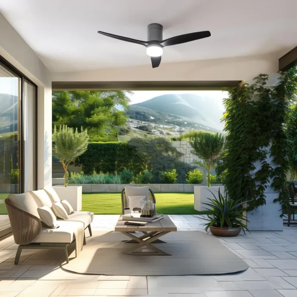 Imagen 4 Ventilador de techo 52" con WiFi, luz LED y protección IP44. Motor DC 40W, 6 velocidades, temporizador y función verano-invierno. Apto para exterior e interior.