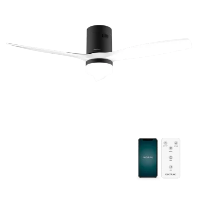 Ventilador de techo EnergySilence Aero 5600 Aqua Black&White Connected vista frontal aspas