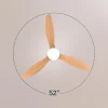 Imagen 5 Ventilador de techo con WiFi, luz LED y protección IP44. Motor DC de 40 W, 52 pulgadas, 3 aspas y función verano/invierno. Control remoto y app móvil.