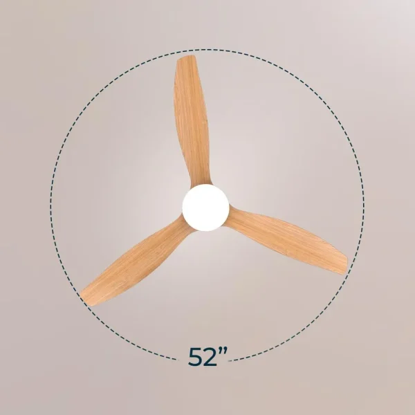Imagen 5 Ventilador de techo con WiFi, luz LED y protección IP44. Motor DC de 40 W, 52 pulgadas, 3 aspas y función verano/invierno. Control remoto y app móvil.