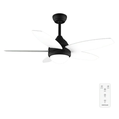 Ventilador de techo Cecotec EnergySilence Aero 4200 Black&WhiteWood con luz LED y aspas reversibles
