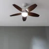 Imagen 3 Ventilador de techo de 42” con motor de 53 W, luz LED 15 W y diseño White&DarkWood. Incluye mando a distancia, temporizador y función verano/invierno.