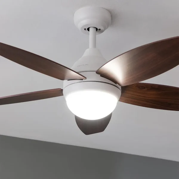 Imagen 6 Ventilador de techo de 42” con motor de 53 W, luz LED 15 W y diseño White&DarkWood. Incluye mando a distancia, temporizador y función verano/invierno.