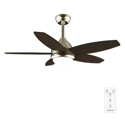 Ventilador de techo EnergySilence Aero 4200 GoldDarkWood con luz LED y mando a distancia