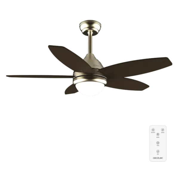 Ventilador de techo EnergySilence Aero 4200 GoldDarkWood con luz LED y mando a distancia