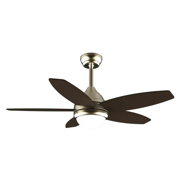 Imagen 2 Ventilador de techo de 42” con luz LED de 15W y acabado GoldDarkWood. Motor de 53W, 3 tonalidades de luz, mando a distancia y temporizador programable.