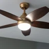 Imagen 6 Ventilador de techo de 42” con luz LED de 15W y acabado GoldDarkWood. Motor de 53W, 3 tonalidades de luz, mando a distancia y temporizador programable.