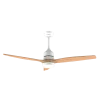 Imagen 2 Ventilador de techo con motor DC de 40 W, luz LED y mando a distancia. Silencioso, eficiente y con función verano-invierno. Diseño en blanco y madera.