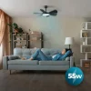 Imagen 3 Ventilador de techo EnergySilence Aero 5200 Black Pro con motor DC de 35 W. 52 pulgadas, 3 aspas, mando a distancia y función verano/invierno para el hogar.