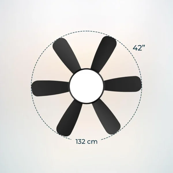 Imagen 4 Ventilador de techo EnergySilence Aero 5200 Black Pro con motor DC de 35 W. 52 pulgadas, 3 aspas, mando a distancia y función verano/invierno para el hogar.