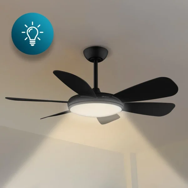 Imagen 5 Ventilador de techo EnergySilence Aero 5200 Black Pro con motor DC de 35 W. 52 pulgadas, 3 aspas, mando a distancia y función verano/invierno para el hogar.
