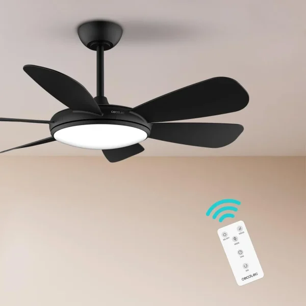 Imagen 6 Ventilador de techo EnergySilence Aero 5200 Black Pro con motor DC de 35 W. 52 pulgadas, 3 aspas, mando a distancia y función verano/invierno para el hogar.