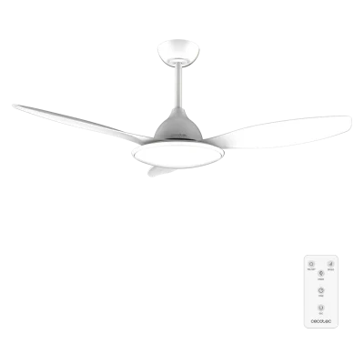 Ventilador de techo EnergySilence 4800 Light White con luz LED encendida y mando a distancia