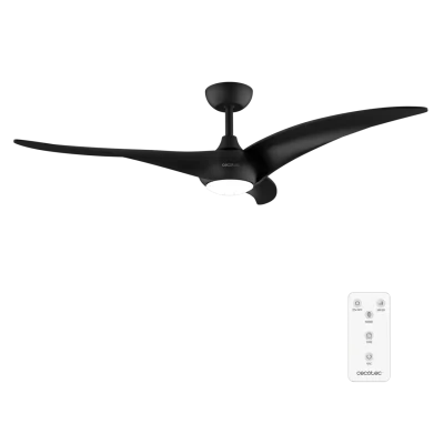 Ventilador de techo negro EnergySilence Aero 5295 Black con motor DC y luz LED encendida