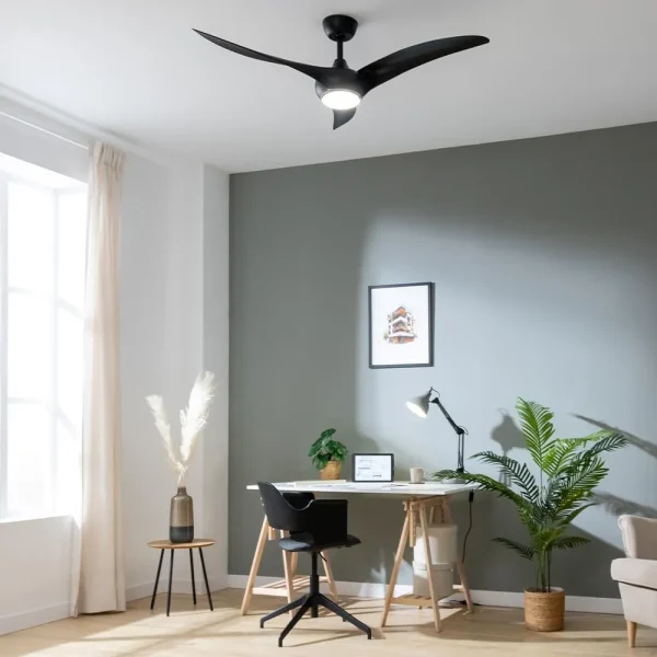 Imagen 4 Ventilador de techo EnergySilence Aero 5295 Black de 54 pulgadas con motor DC de 40 W, luz LED integrada y temporizador. Máximo silencio y gran caudal de aire.