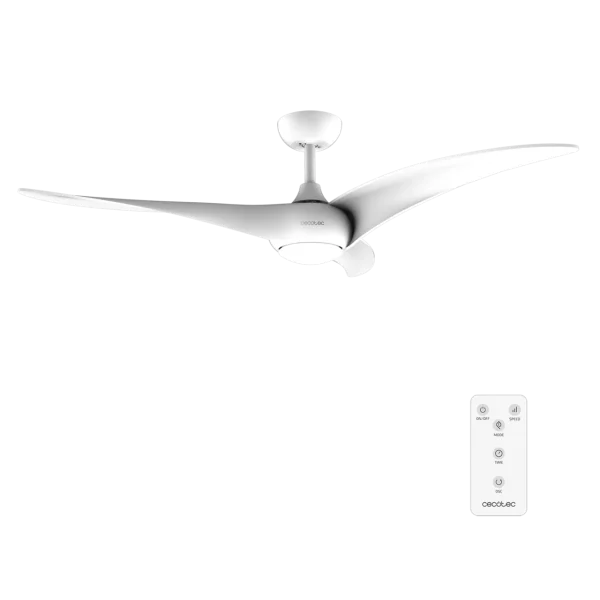 Ventilador de techo EnergySilence Aero 5295 White con luz LED encendida y aspas blancas