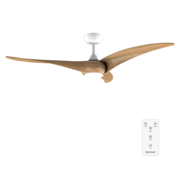 Ventilador de techo EnergySilence Aero 5295 WhiteWood con luz LED y aspas de madera