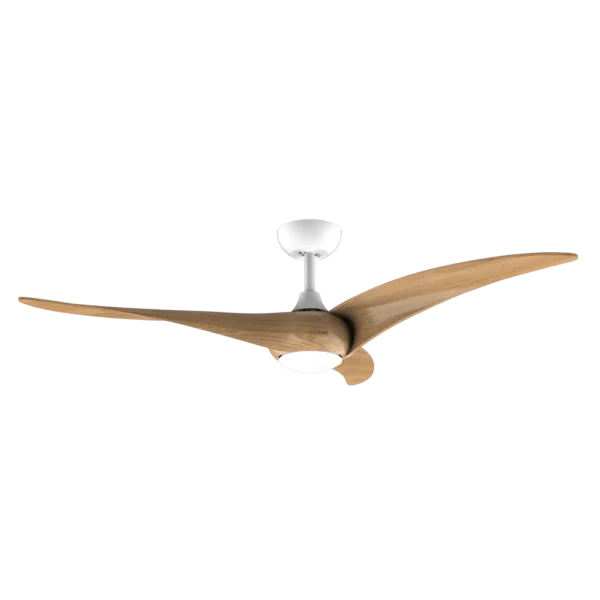Imagen 2 Ventilador de techo de 54 pulgadas con motor DC de 40 W, luz LED integrada y diseño WhiteWood. Silencioso, eficiente y con temporizador programable.