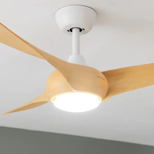 Imagen 6 Ventilador de techo de 54 pulgadas con motor DC de 40 W, luz LED integrada y diseño WhiteWood. Silencioso, eficiente y con temporizador programable.