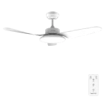 Ventilador de techo blanco EnergySilence Aero 5200 Light White con luz LED encendida y aspas blancas