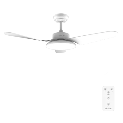 Ventilador de techo blanco EnergySilence Aero 5200 Light White con luz LED encendida y aspas blancas