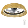 Ventilador de techo EnergySilence LampAero 600 Natural Design vista frontal con acabado estilo madera y luz LED