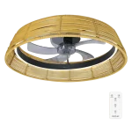 Ventilador de techo EnergySilence LampAero 600 Natural Design vista frontal con acabado estilo madera y luz LED