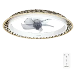 Ventilador de techo EnergySilence LampAero 610 Natural Design vista frontal con acabado madera y luz LED